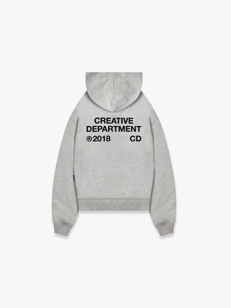 CREATIVE DEPT ZIP-HOODIE - MELANGE GREY - 100224203
