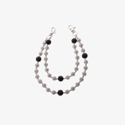 Wallet Chain Pearls Silver Black - WALCHPEASIBL