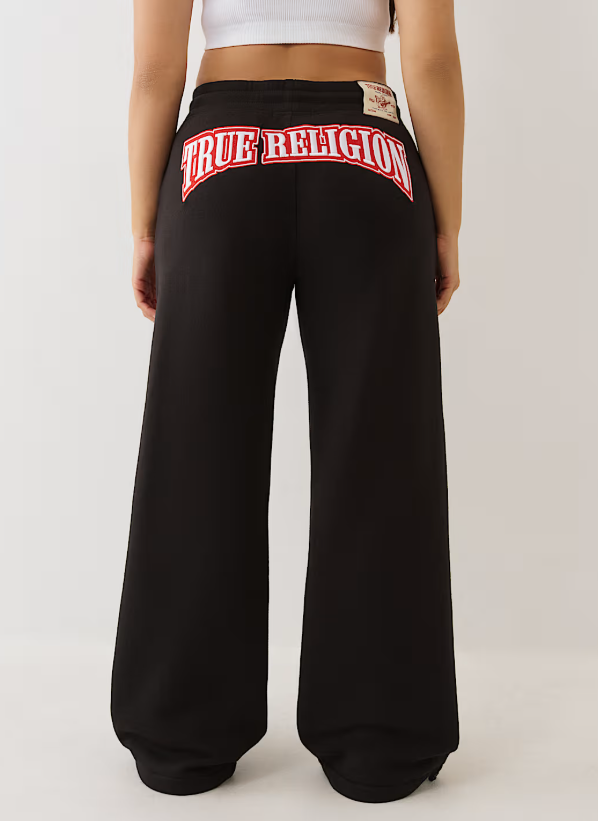 True Religion Cinched Sweatpants Black Red - TRCSBRW