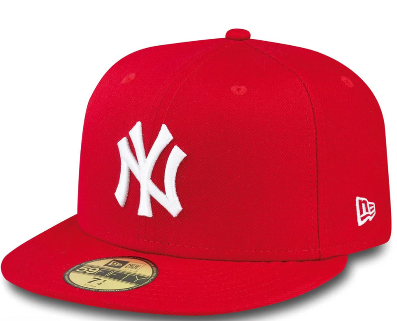 NEW ERA 59FIFTY FITTED CAP NEW YORK YANKEES ESSENTIALS RED WHITE - NEW ERA 59FIFTY FITTED CAP NEW YORK YANKEES ESSENTIALS RED WHITE