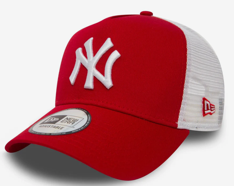 New Era New York Yankees Clean Red A-Frame Trucker Cap - New Era New York Yankees Clean Red A-Frame Trucker Cap