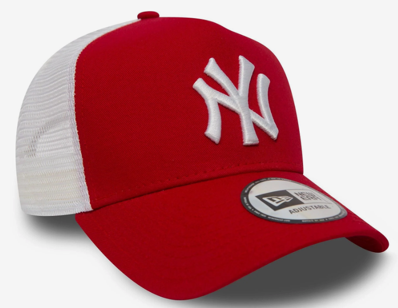 New Era New York Yankees Clean Red A-Frame Trucker Cap - New Era New York Yankees Clean Red A-Frame Trucker Cap