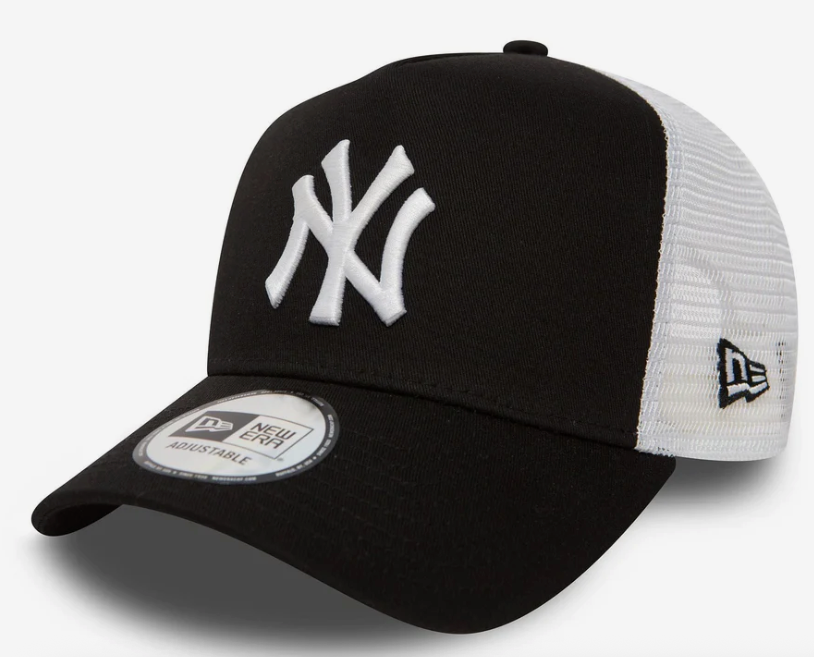 New Era New York Yankees Clean Black A-Frame Trucker Cap - New Era New York Yankees Clean Black A-Frame Trucker Cap