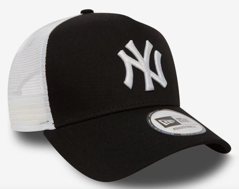 New Era New York Yankees Clean Black A-Frame Trucker Cap - New Era New York Yankees Clean Black A-Frame Trucker Cap