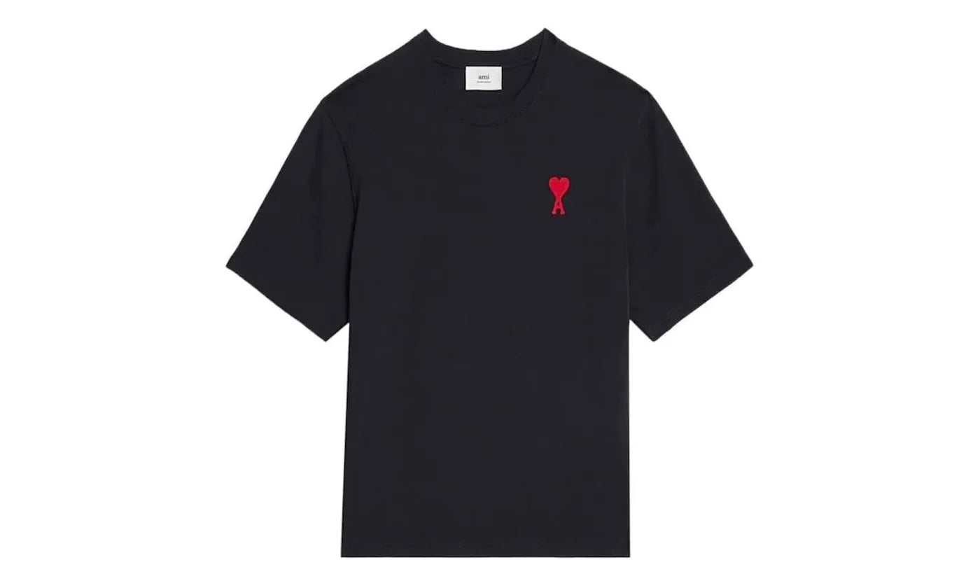 Ami Paris Tonal Ami De Coeur S/S T-shirt Black - UTS004.726 BLACK