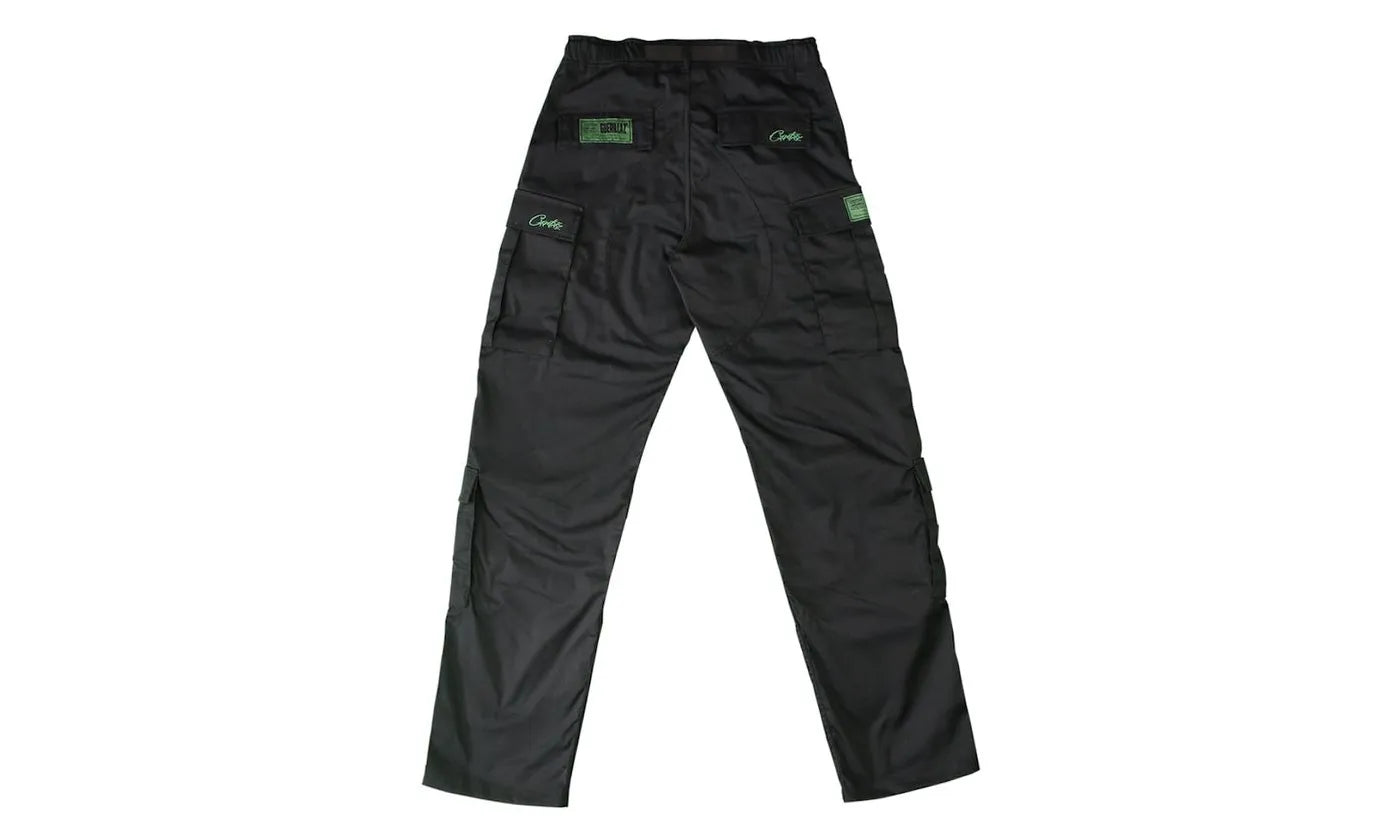 Corteiz Mula Guerillaz Cargos Black/Green - CORT-COMGCB-GGREEN