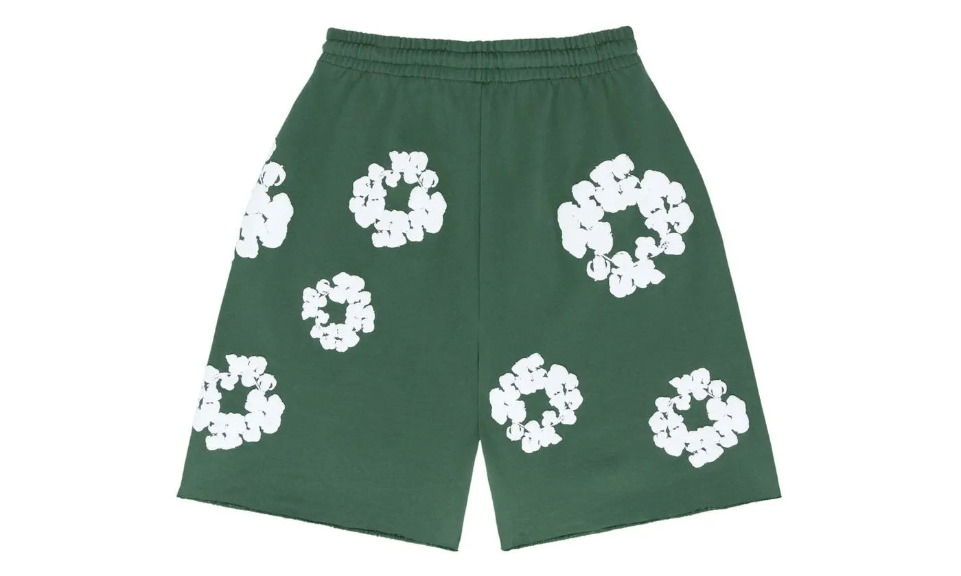 Denim Tears The Cotton Wreath Shorts Green - DT-DTTCWS-GREEN